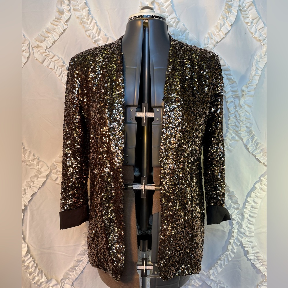SAM EDELMAN Gold Sequin blazer